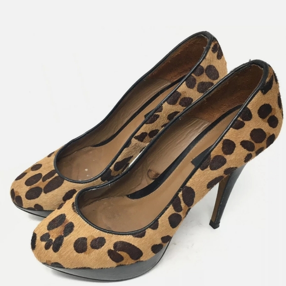 Zara Woman Pony Hair Heeled Platform Pumps 7.5 - Picture 2 of 9